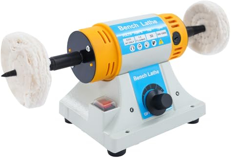 Donened - Bench Polisher, 320W Adjustable Speed Polishing Machine, 800-10000RPM Mini Bench Grinder Polisher, for Grinding and Polishin