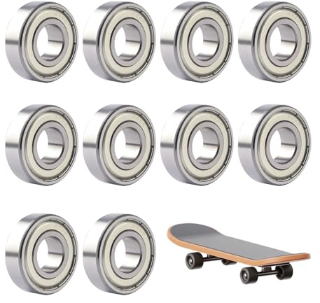 10 Piezas 626ZZ Rodamientos de Bolas Miniaturas, 6x19x6mm Rodamientos Skate Rodamiento Rígido de Bolas con Doble Sello Metálico Prelubricados para Monopatín Ruedas de Longboard