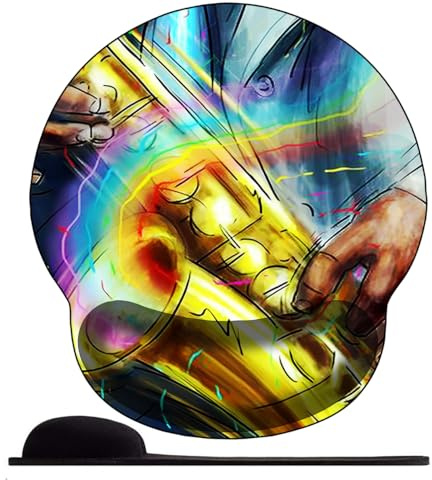 3D Tapis de Souris Ergonomique - Tapis de Souris Gamer avec Repose Poignet, Confort avec Repose- Gaming Mouse Pad pour Ordinateur Portable -Saxophone de Musique Classique de Dessin animé