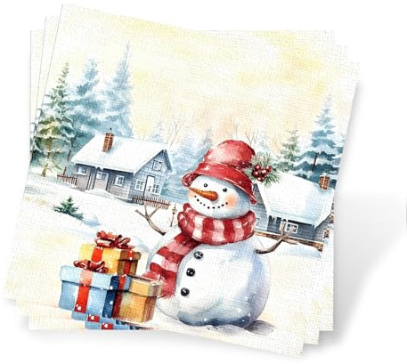 40 Stück Weihnachtsservietten 33x33cm, Tischdeko Weihnachten Servietten, Weihnachtsservietten Mit Motiv, Servietten Weihnachten Geschenke, Weihnachtstischdeko, Passend Für Restaurant, Party Oder Mehr
