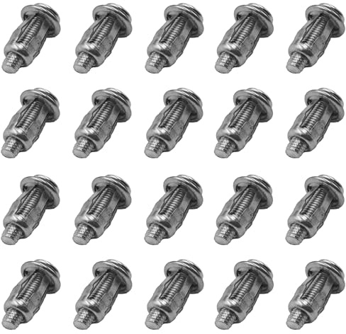 Runseaway 20Pcs M6 x 25mm Heavy Duty Hollow Wall Anchors, Carbon Steel Molly Bolt Drive Anchor Screws Set for Drywall, Plaster, Tile, Thin Walls, Door, Iron Pipe, Secure Fixing Kit