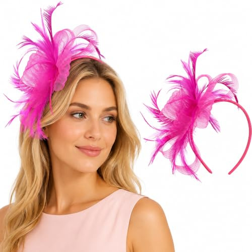 FOMIYES Mesh Fascinator Hat for Women Mesh Veil Hair Clip and Headband Tea Party Headwear for Weddings Cocktail Parties Garden Parties and Fashion Shows