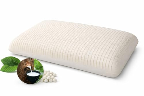 Generico Guanciale in Lattice Alta Densità, Altamente Rigido, Antireflusso e Antirusso, Schiuma Viscoelastica, Bianco, 70x40x16.5 cm, Ergonomico