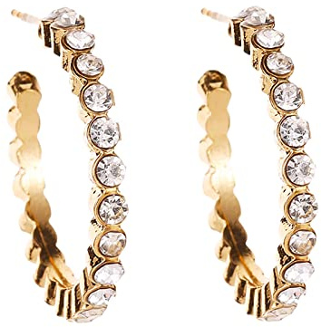 HHRLCHX Och hoopörhängen enkel c -formade örhängen europeiska och amerikanska överdrivna alla färgade diamantörhängen örhängen och hoops örhänge set