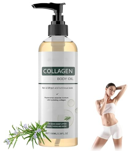 TRMPLX Colageno aceite corporal – 1 Frasco (100 ml) Aceite de Colágeno con Textura Ligera, para el Cuidado de la Piel de Rostro y Cuerpo, Ayuda a Mejorar la Elasticidad de la Piel