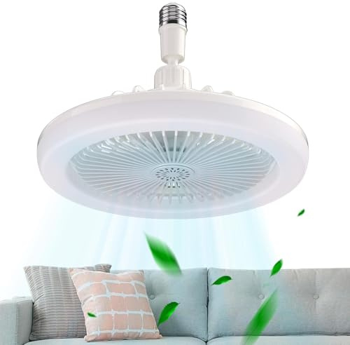 Generico Ventilatore da lampadario, ventilatore da bagno con luce - Mini ventilatore da soffitto moderno con luce LED per cameretta - Ventilatore da soffitto silenzioso, da per camera da