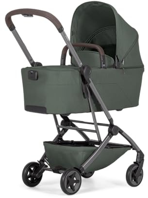 Joolz Aer2 Lightweight Travel Stroller Set with Ultra-Light Bassinet with One-Hand Quick Fold - Large UPF 50+ Canopy (Forest Green)