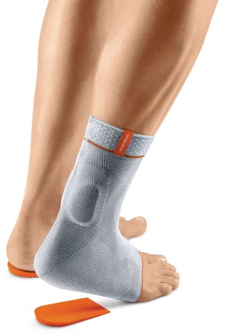 SPORLASTIC Achillessehnenbandage ACHILLODYN, Fersenkeil, Platinum, Gr. 5 | Für rechts & links, AIR-MATRIX Silikonpelotte, Achillodynie, Rehabilitation, atmungsaktiv, orthopädisch, medizinisch