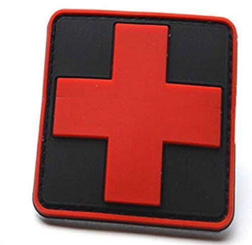 Patch Nation Medic Kreuz Rot Schwarz PVC Airsoft Paintball Klett Moral Flicken