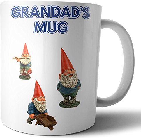 AK Giftshop Grandad's Mug - Allotment Garden Gnomes Themed Fathers Day/Birthday Gift