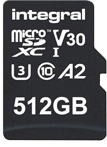 Integral 512GB MicroSD Card Premium High Speed 4K Video Memory Card - Up to 100MB/s Read and 50MB/s Write, UHS-I, U3, Class 10, A1 App Performance - For Smartphones, Tablets, Drones, Game Consoles