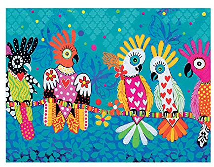 Maxwell & Williams Love Hearts Paño de Cocina con Diseño de Loros 100% Algodón, 50 x 70 cm – Turquesa