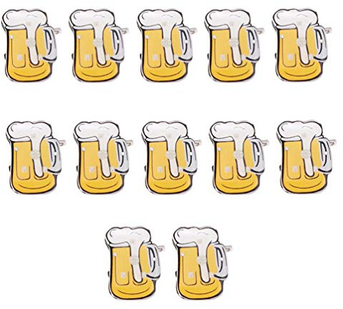 NUOBESTY Bierkrug 12Er Set Blinkende Anstecker Mit Licht Für Oktoberfest Party Bar Geschenk