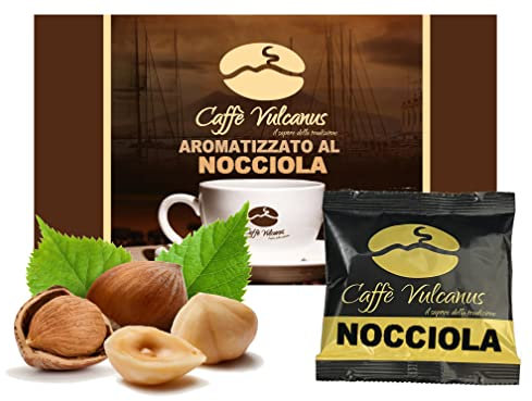 Caffè Vulcanus - 50 cialde compostabili ESE44 - Caffè aromatizzato (Nocciola, Confezione da 50 cialde)