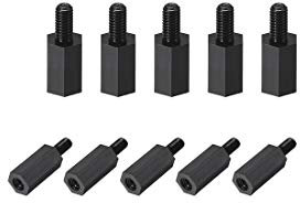 sourcing map 150 Stücke Hex Abstandhalter Nylon Leiterplatte M3x8mm+6mm Stecker zu Buchse für FPV Drone Quadcopter, Computer & Platine Schwarz