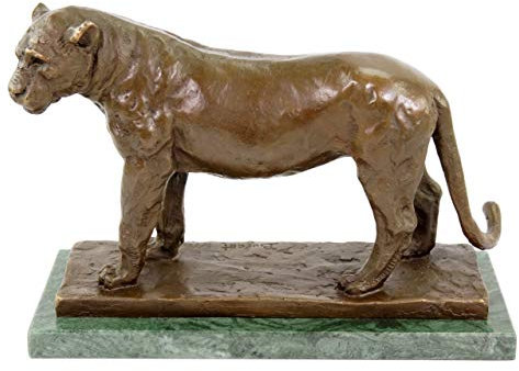 Nummerierte Bronze Statue - Figur - Nubische Löwin (Lionne de Nubie) - 1909/10 - signiert Rembrandt Bugatti - Limitierte Tierfigur - Designskulptur - 100% Bronze - Braun - Wohndeko