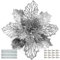 DWTECH 16 Pack Christmas Poinsettia Flowers with 16 Peduncles & 16 Clips,16cm/6.3 inch Artificial Flowers Glitter Poinsettia Christmas Wreath and Tree Ornaments for Christmas Decorations(Silver)