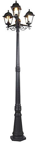 QAZQA capital - Lanterne - 3 lumière - Ø 510 mm - Noir - Classique/Antique - éclairage extérieur