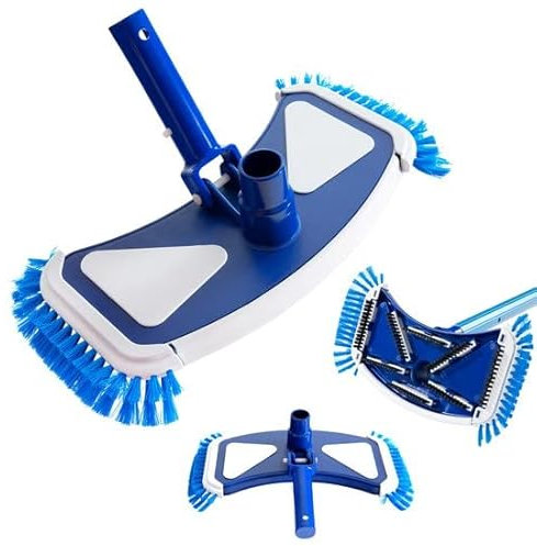 Arebos aspirateur pour Piscine | avec système de Clip | Raccord pour Tuyau de Piscine Ø 32/38 mm | Brosse de Piscine | Largeur de la tête de Brosse : 35 cm | Bleu et Blanc