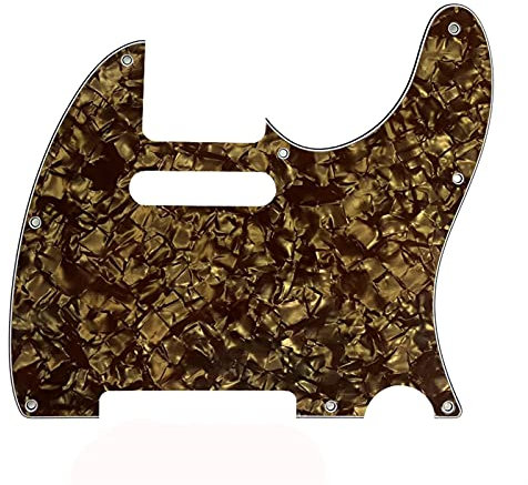 Pickguard Scratch Plate 8 Befestigungsschrauben Bohrung Für Tele Standard Guitar Pickguard (Color : 4 Ply Brown Pearl)