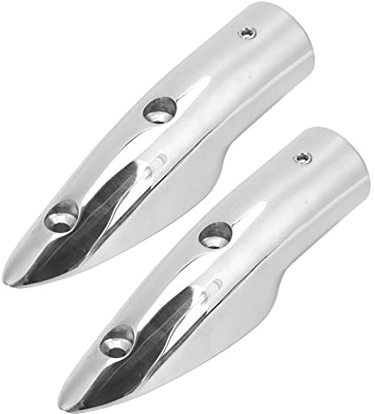 Buachois 2 Piezas de pasamanos de Tubo de Extremo de riel de Barco de 22 mm (7/8 Pulgadas) diámetro Interior, Acero Inoxidable 316 Pulido Grado Marino, Montaje barandilla Extremo de pasamanos para