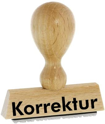 Lagerstempel/Lagertext – Korrektur - von Kaufhaus2010 Buchenholzstempel – Lagertextstempel zur Kennzeichnung von Rechnungen und anderen Dokumenten 4 cm lang