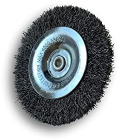 Lot de 6 brosses rotatives circulaires métalliques sur tige Ø 75 mm | Fil acier souple Ø 0,20 mm | Epaisseur 8 mm | 1 rang |Pour perceuse ou visseuse à mandrin | Kibros 2675AV8x6