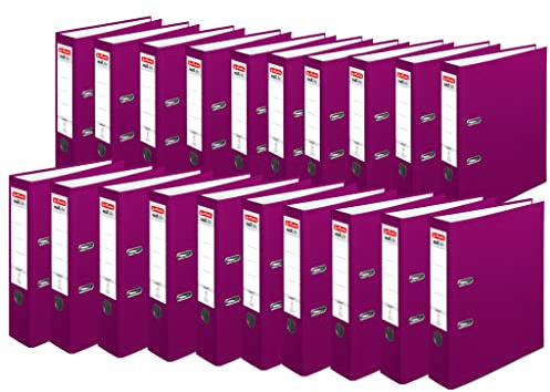 herlitz Ordner A4 maX.file protect, A4, 8 cm Rückenbreite, Beere Violett, Einsteckrückenschild, Kantenschutz, 20 Stück