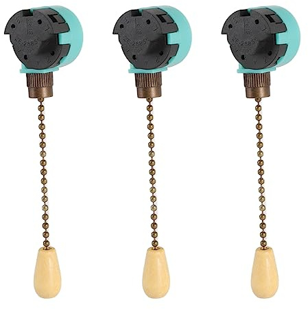 Interruttore a Catena per Lampada e Ventilatore, 250V/125V, Regolazione 3 Velocità, Facile Installazione, Ideale per Luce da Parete - Design Elegante in Bronzo