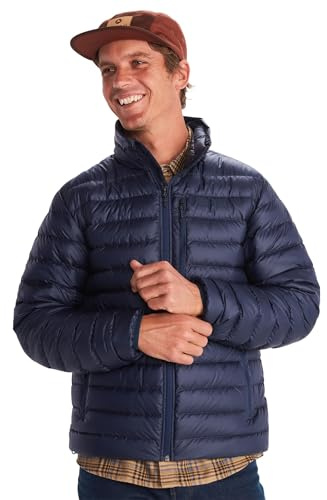 Marmot Män Highlander Jacket, Varm Dunjacka, Isolerad Vinterjacka, Andningsbar, Lätt Packbar Utomhusjacka, Vindtät, Arctic Navy, XL
