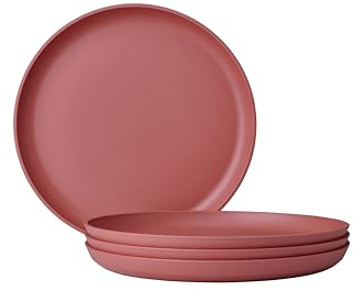 Mepal - Plato de desayuno 4 piezas Silueta - Apto para lavavajillas y microondas - Platos de plástico - Platos llanos - Vajilla - 23 cm - Vivid mauve