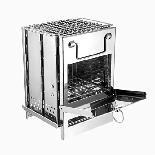 Grille de Camping Barbecue À Charbon De Bois Portable Camping Foyer Pliable Barbecue En Acier Inoxydable Avec Sac De Transport Pour Camping En Plein Air Barbecue Portable (Size : 21x15x15CM)