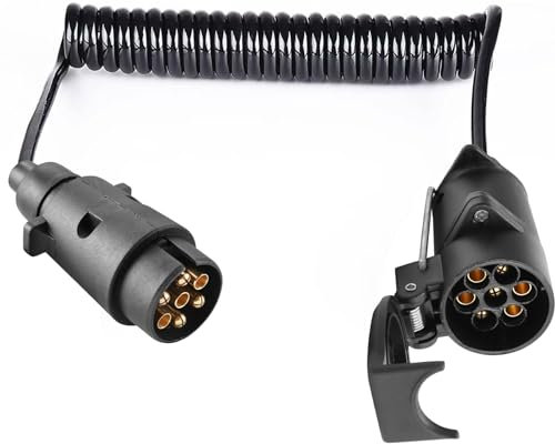 ETUKER Cable para Remolque 7 Polos 2.4M Adaptador Cable 12V Alargador Cable Remolque con Enchufe 7 Pines a Zócalo 7 Pines