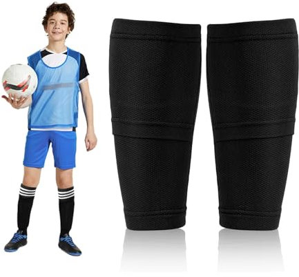 KHDULQ Schienbeinschonerhalter Socken, Atmungsaktiv Schienbeinschoner Socken, Anti Rutsch Football Socks, Komfortabel Fußballsocken, für Erwachsene und Kinder, Fußball, Laufen, Tennis, Squash (L)
