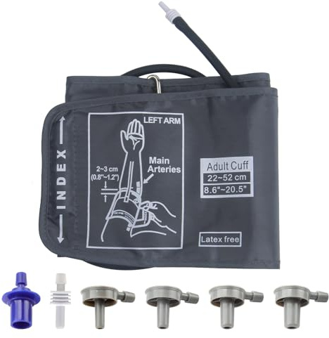 Brazalete de presión arterial extra grande, brazalete extragrande para monitor de presión arterial, puño ajustable XL para brazo grande de 22 a 52 cm, compatible con monitores Omron BP
