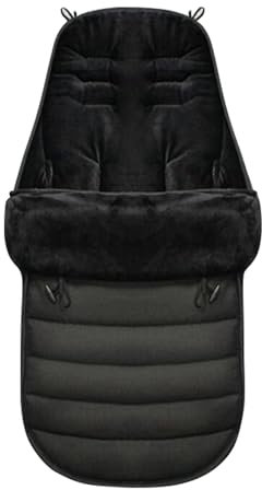 Liemuao Chanceliere Universelle pour Poussette, Chancelière Cosy/Siège Auto pour Harnais 3 et 5 Points, Housse de Pied Hiver Chaud, Couverture Amovible Étanche Sac de Couchage Bébé (Noir)