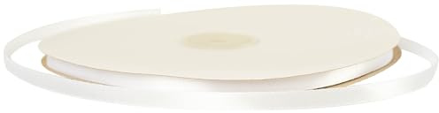 6 mm tunt vitt satinband – 91 m för presentförpackning, presentpåsar, muffinsdekoration, bröllop och julhantverk