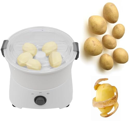Pelador De Patatas Eléctrico, Peladora Automática, Operación con Un Solo Toque, Secador De Verduras para Uso Comercial Y Doméstico, Capacidad para 0,8 Kg De Patatas, para Pelar Patatas/Peras
