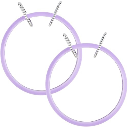 GORGECRAFT 2pz Telaio Da Ricamo In Plastica con Molla di Tensione Telaio Da Ricamo Cerchio per Punto Croce Telaio Ad Anello Rotondo per Cucito Pratico Ricamo Punto Croce Principianti 15.5 x 13 x 1.9cm