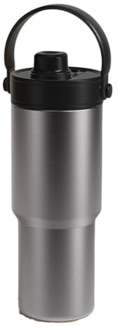 Botella de acero inoxidable 316 de 25 onzas con interior de cerámica y popote, vaso de café aislado de doble pared a prueba de fugas para bebidas calientes y frías, taza de viaje portátil para
