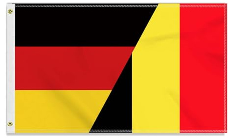 Große 90×150 CM Deutschland Belgien Flagge, großes 150D Deutsch Belgisch Freundschafts banner,Strapazierfähige Deutschlandfahne Doube-Seitendruck Dekor Messingösen large Belgium
