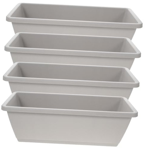 ibasenice 4ensembles Jardinière Rectangulaire pour Fenêtre Pot De Fleurs pour Plantes Jardinière De Fleurs pour Jardin Contenant pour Plantes avec Drainage Accessoire De Jardinage
