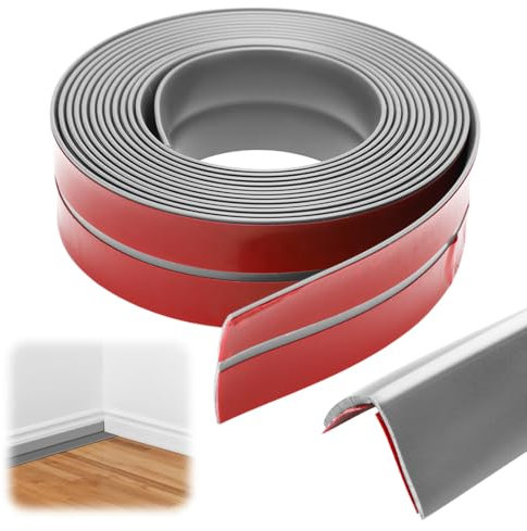 Listones de protección de bordes autoadhesivos, listones blandos flexibles, rollo impermeable, fácil de cortar para puertas, ventanas, paredes, cocina, azulejos, ideal para bricolaje (gris, 2 x 2 cm x