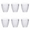 Villa d'Este Home Tivoli 1996 Lot de 6 verres à eau 330 ml en verre, surface travaillée en relief, New Castle
