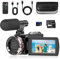 Caméscope Caméra vidéo 4K 48MP Zoom Numérique 21X Vlogging Caméra Para Youtube, 3 Rotatif à 270° Camcorder Video Camera, Camera Vlog avec Carte 64 Go, Microphone, Câble HDMI, Télécommande, 2 Pile