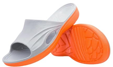 YIMAISZQ Ciabatte Uomo Grande Taglia 49 50 51 52 Pannelli in Gomma da Spiaggia Uomini Scivoli Scarpe Estive Casa Interno Morbida Comodo Confortevole-Arancia Grigia-50