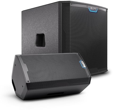 ALTO TS412 and TS15S Powered PA Speaker and Subwoofer Bundle for Live Performances, Events, Karaoke, Public Address, Presentations