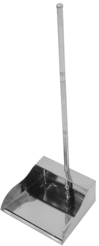 Veemoon Recogedor de Polvo Inoxidable Grande con Mango Ergonómico Pala de Basura para Interior y Exterior Capacidad Jumbo para Escombros Diseño sin Necesidad de Agacharse