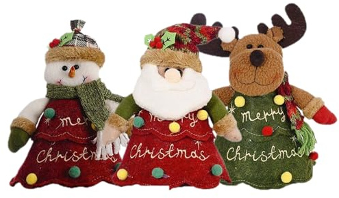 Sacchetti Per Caramelle Di Natale 3 Pezzi Borsellino Con Cerniera | Sacchetti Regalo Con Stampa 3D Babbo Natale Pupazzo Di Neve Cervo per Dolciumi Biscotti Frutta Piccoli Giocattoli Festa e