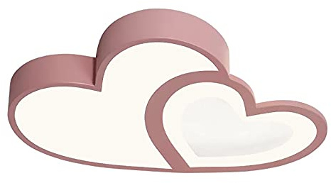 HOARLICN Herz Deckenlampe Schlafzimmer, Kinderzimmer Lampe Decke Deckenleuchte Schlafzimmer 220v 40w 3000 K-6000 K Ferngesteuerte, einstellbare Beleuchtung Für Schlafzimmer, Kinderzimmer Rosa